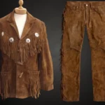Women’s Brown Suede Leather Suit – Western Fringe Jacket & Pants Set | The Hybrid Leather