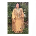 Women's Tan Fringe Leather Dress – Handmade Western Native Style | The Hybrid Leather