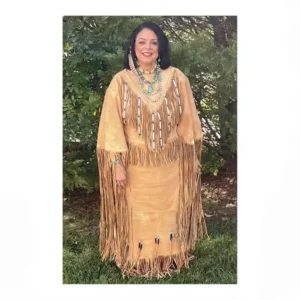 Women's Tan Fringe Leather Dress – Handmade Western Native Style | The Hybrid Leather