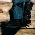 Premium Black Suede Western Show Chaps with Textured Leather Yoke and Utility Pocket | The Hybrid Leather