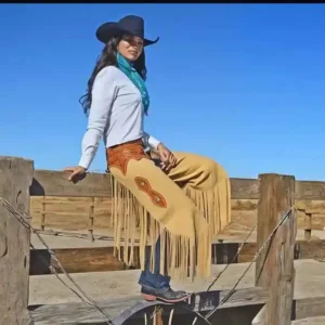 Western Cowgirl Style: Fringe Chap Outfit Inspiration for Equestrian Fashion | The Hybrid Leather